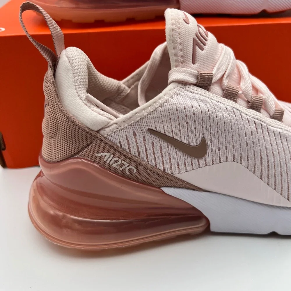 Nike Air Max 270 Womens 6 Pink Tan‎ Low Top Mesh Athletic Running Sneakers